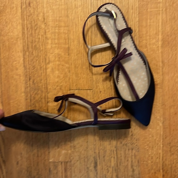 Navy and purple satin flats - Picture 2 of 3